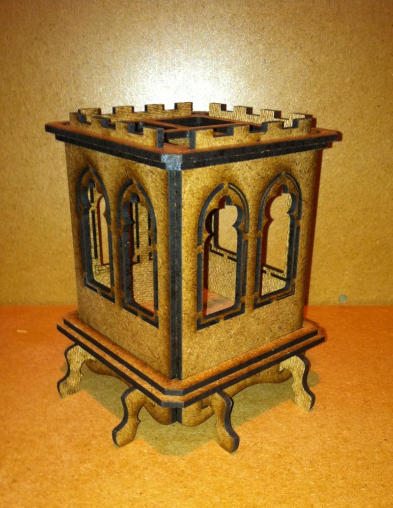 Gothic Castle pencil box can also be used with tea light candles